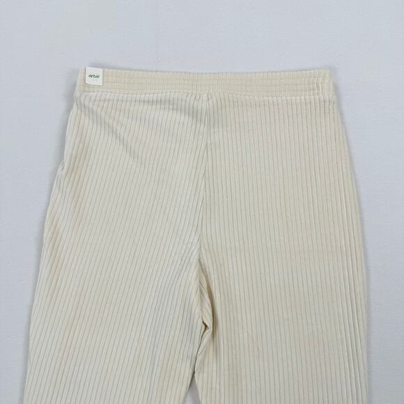 Aerie Womens Groove On Velour Velvet High Waist Flare Pant Large Ivory - Picture 9 of 14